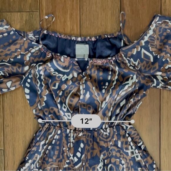 Anthropologie Vanessa Virginia Cold Shoulder Cotton Convivial Midi Boho Dress 4 - Picture 9 of 15